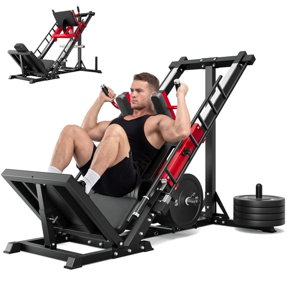 MITONOS Leg Press Hack Squat Machine Combo, 3 in 1 Adjustable Leg Press Machine for Home Gym, Smooth Leg Exercise Machine, Hack Squat Machine for Full Lower Body Workout with Weight Storage Posts L2