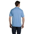 thumbnail image 2 of Hanes Cotton-Blend Men`s Jersey Polo, M, Light Blue, 2 of 3