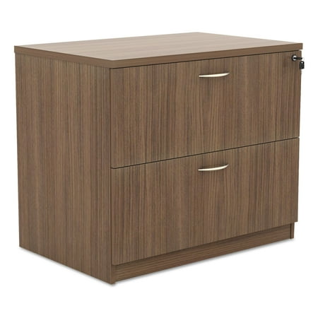 Alera 2 Drawers Lateral Lockable Filing Cabinet Walnut Walmart Com