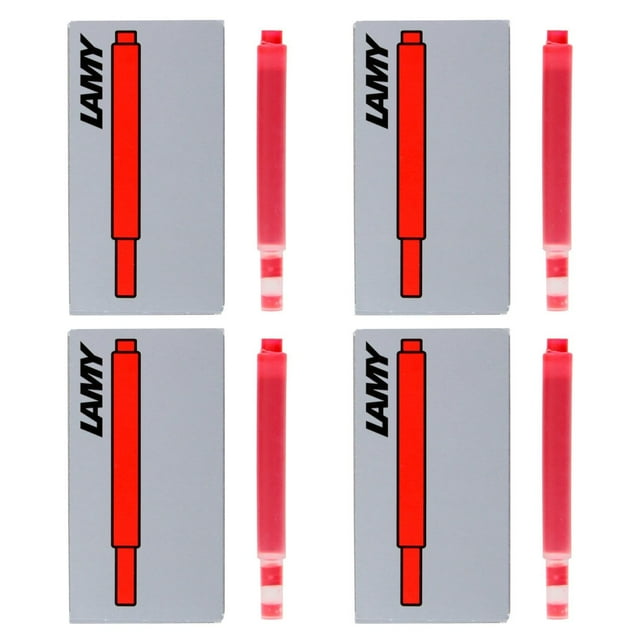 Cartuchos De Tinta Para Pluma Estilográfica Lamy, Tinta Roja, Paquete De 20 (Lt10Rd)