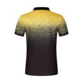 thumbnail image 6 of WXLWZYWL Men's Quarter Zip Golf Polo Shirts Plus Size Short Sleeve Zipper Up gradient Sparkly Summer Business Casual Loose Work Polos Yellow M, 6 of 6