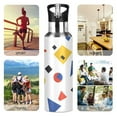 thumbnail image 7 of Yayeee 20oz Insulated Water Bottle Double Wall Stainless Steel with Flip Straw Lid, Black Simple Shapes, 7 of 7