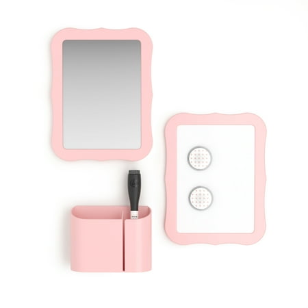 Pink Floor Mirror U Brands Locker Accessories Kit, Back to School Essentials, Blush, 6-Piece, Includes Whiteboard, Mirror and Organizing Supplies ()