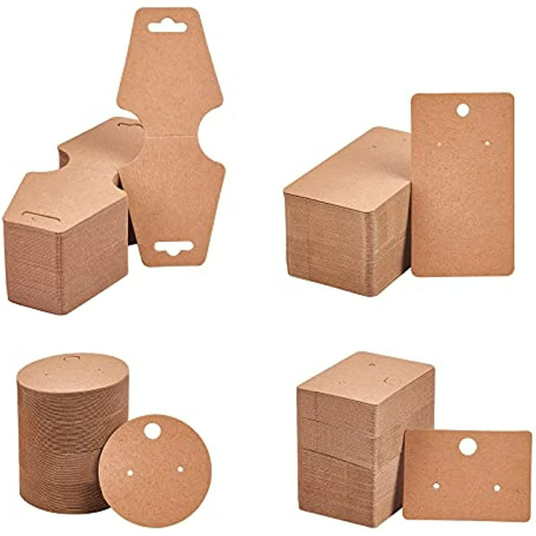 Various Paper Cardboard for Stud Earrings Displays Cards Handmade Kraft  Paper Card Fashion Jewelry Packaging Cards 50Sets - AliExpress