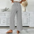 thumbnail image 4 of fatyb Womens Stripe Casual Pants with Pockets Elastic High Waist Lightweight Loose Trousers for Women, 4 of 7