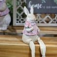 thumbnail image 7 of Easter-Decorations Pink Bunny-Decor Spring-Figurines Table-Centerpiece, 8.85"x2.59" Spring Decorations Resin Rabbits with Flower and Bird Tabletop Ornaments for Home Farmhouse, 7 of 7