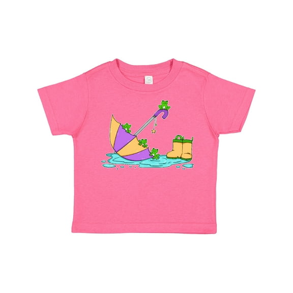 Inktastic Cute Frogs in a Umbrella with Boots Boys or Girls Toddler T-Shirt