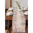 thumbnail image 4 of Red Blue Spring Floral Table Runner Cotton Linen 48 Inch Holiday Dresser Scarves, Welcome Pastoral Botanical Rustic Tablerunner for Kitchen Coffee Dining Bedroom Dinner Scarf Décor 13''x48'', 4 of 9