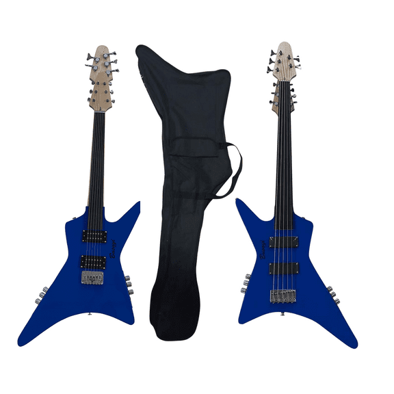 5 String Fretless Bass/ 6 String Fretless Double Neck Busuyi Guitar Right   bag