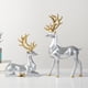 thumbnail image 4 of 2 figuras de ciervos de resina de estilo nórdico, accesorios de decoración, estatua de modelo de animal Plata, 4 of 8