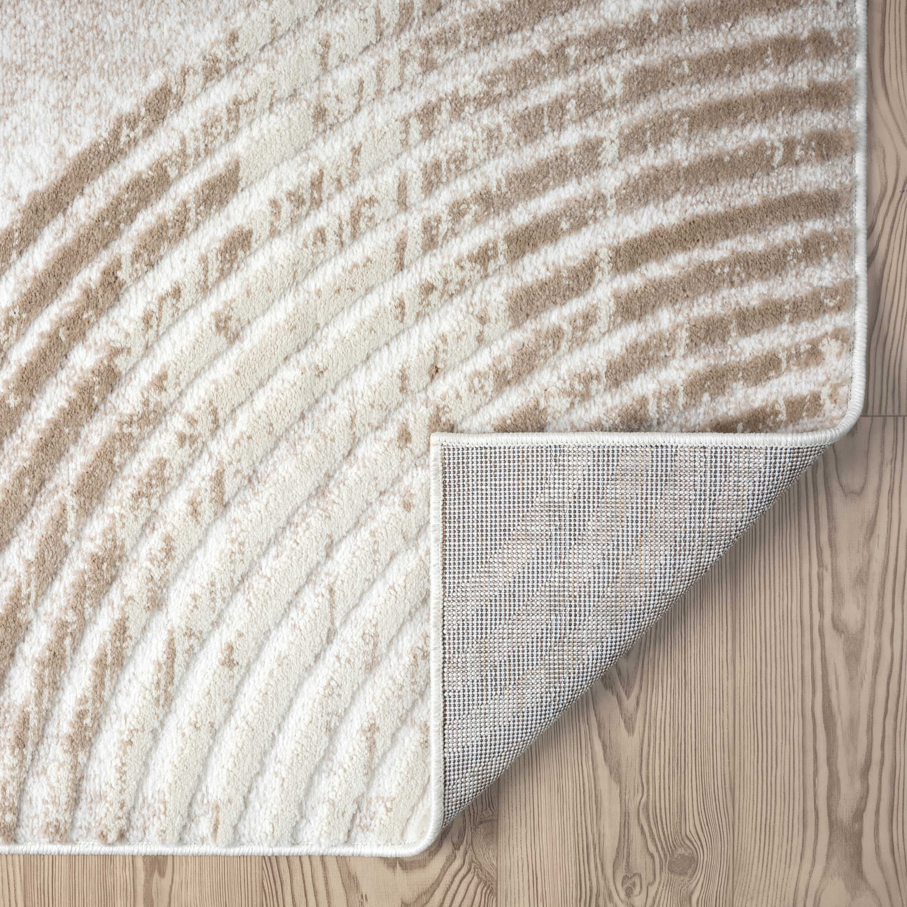 Abani Home Viva Mid-Century Arch Pattern Area Rug 9x12 Beige Cream