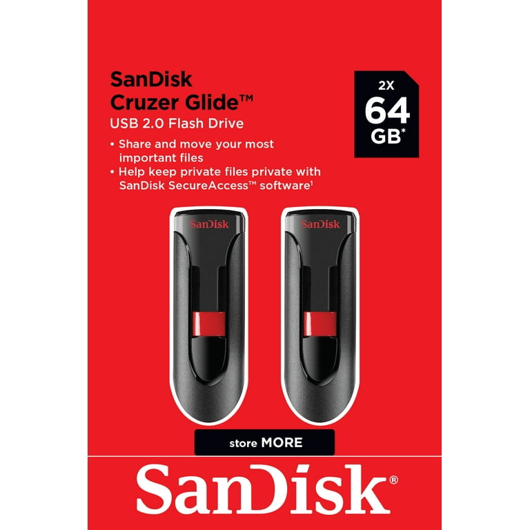 Sandisk Cruzer Glide Flash Drive 64gb Usb 2.0 : Target