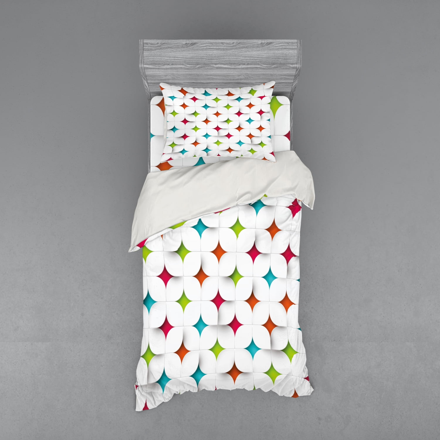 Geometric Duvet Cover Set, Colorful Abstract Geometric Design Modern