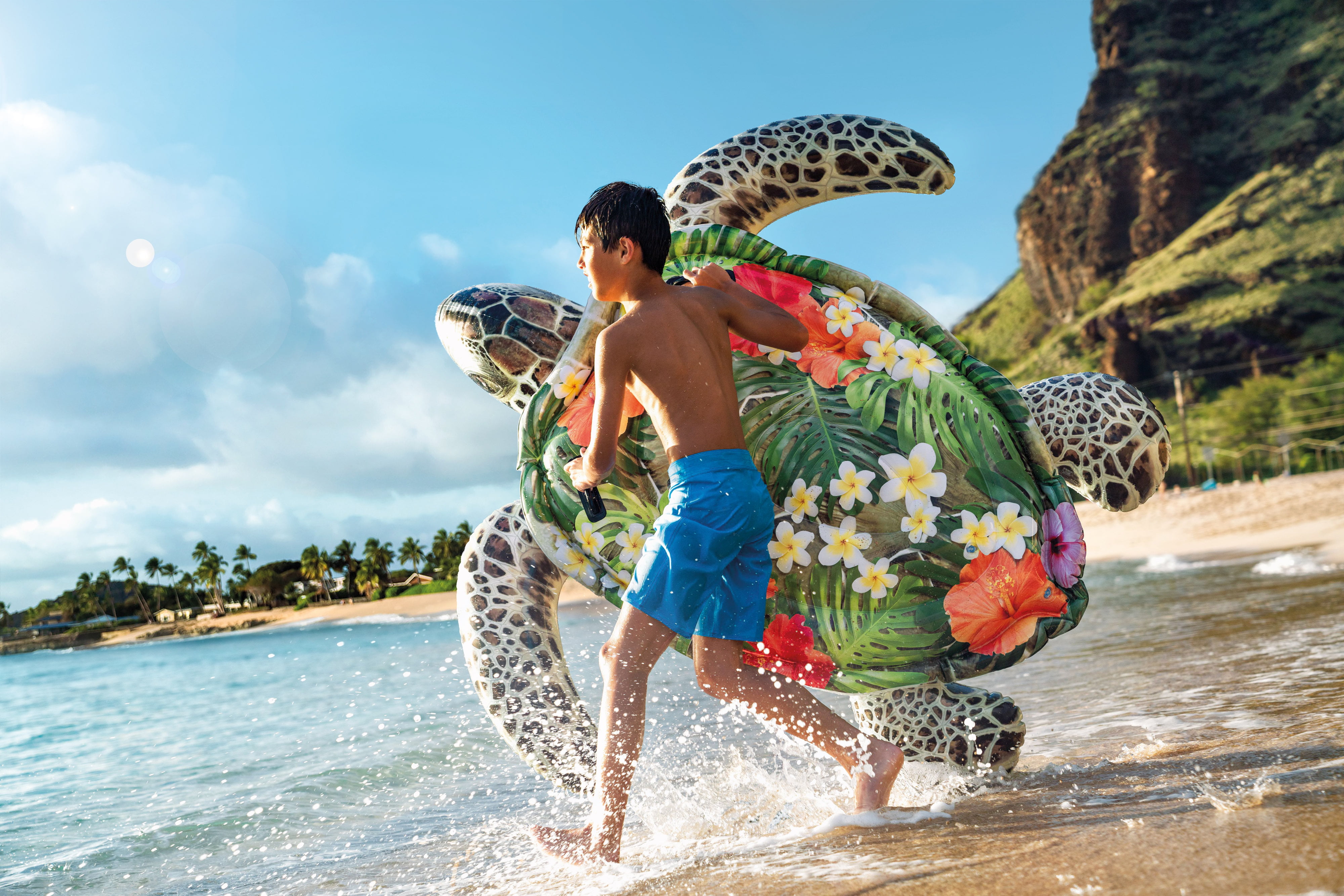 (2 pack) Intex Sea Turtle Ride-On Pool Float with Realistic Design