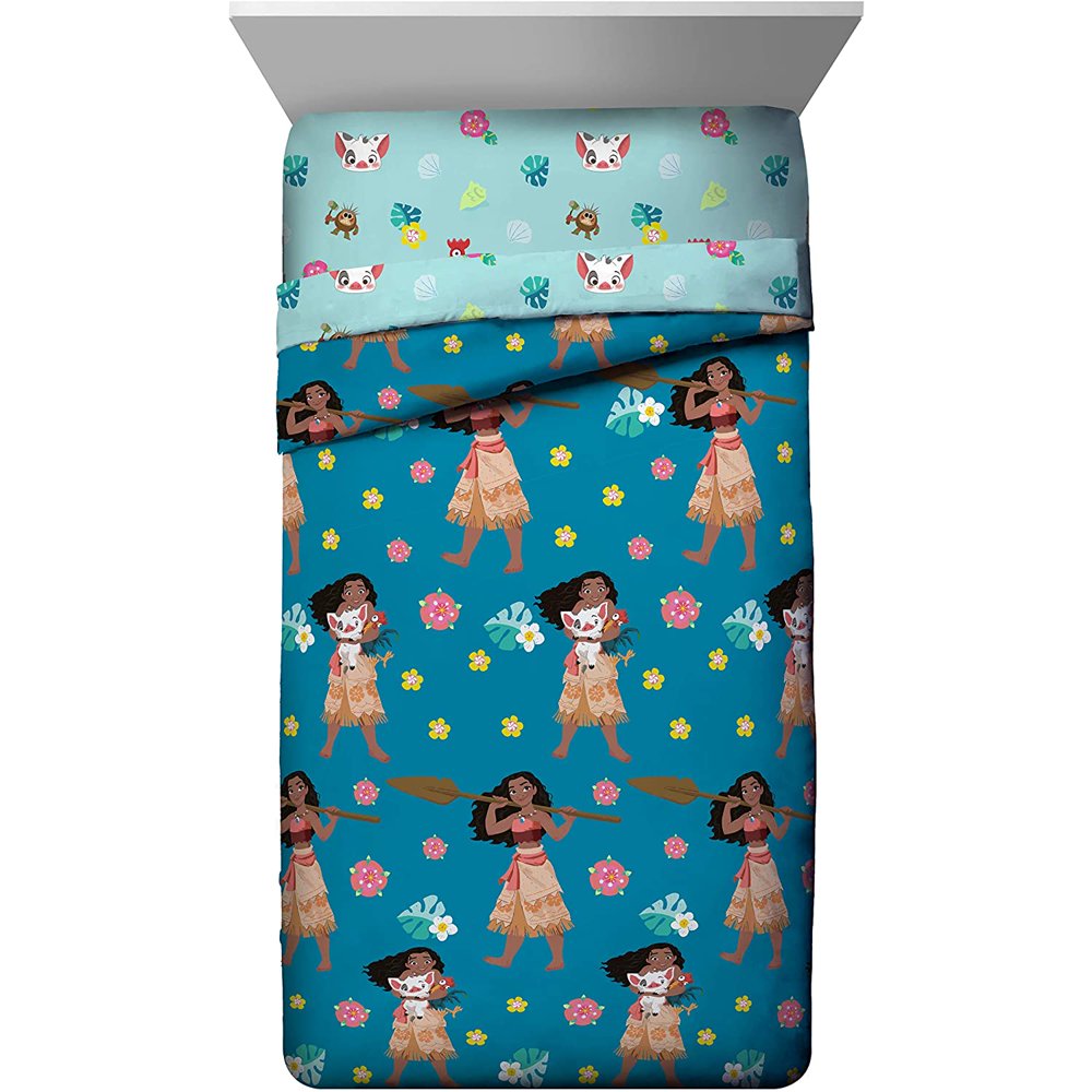 Jay Franco Disney Moana Flower Power Twin Comforter Super Soft Kids