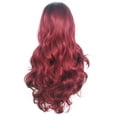 thumbnail image 2 of SUCS Black Women Natural Party Cosplay Red Long Wave Sexy Curly Wavy Synthetic Wigs, 2 of 5