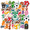 3A, variant on 35pcs-50pcs Cute Stickers Stationery Stickers Robot Animal Stickers Funny Stickers for Suitcases Laptops