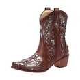 thumbnail image 2 of Sequin Cowboy Boots for Women Sparkly Sequin Western Leather Pointed Toe Wide Mid Calf Cowgirl Riding Boots, 2 of 7
