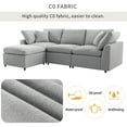 thumbnail image 4 of Harper & Bright Designs L-Shaped Convertible Sectional Sofa with Reversible Sleeper Chaise, Upholstered 3 Seater Corner Couch with Down Filled for Living Room Apartment Office, 104.3" Light Gray, 4 of 12