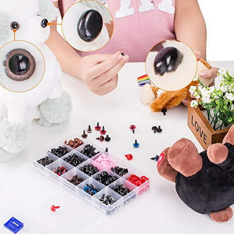 752pcs Safety Eyes and Safety Noses with Washers for Doll, Colorful Plastic  Safety Eyes and Noses Assorted Sizes for Doll, Plush Animal and Teddy Bear  Craft Making by AMOKIA