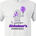 thumbnail image 4 of Inktastic I Support Alzheimer's Awareness Elephant with Purple Balloon T-Shirt, 4 of 5