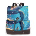 thumbnail image 1 of Disketp Colorful Underwater Plant Turtle Mochila de Cuero para Mujer, Bolso de Espalda Antirrobo con Estilo para Viaje, Trabajo y Uso Diario, 1 of 3