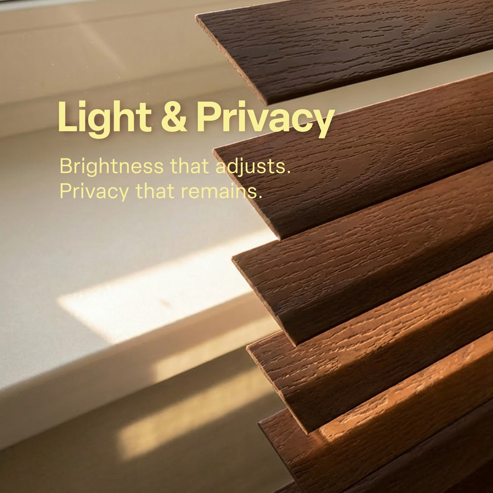 REGAL estate Cordless 2" Embossed Faux Wood Blinds, Moisture-Resistant Light Control Window Blinds, Privacy Shades, 35" W x 64" H, Chestnut