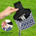 thumbnail image 4 of Haosy Elegant Indigo Ikat Print Golf Mallet Putter Cover Strong Magnetic Leather Golf Club Headcover Closure, 4 of 7