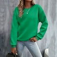 thumbnail image 2 of Arlun Women Solid Color Sweatshirt Long Sleeve Crewneck Pullovers Relaxed Fit Soft Comfy Hoodless 2025 Spring Fall Basic Casual Tops 2-Green L, 2 of 8