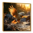 thumbnail image 2 of Designart "Golden Flight Of Yellow Parrots At Sunset I" Parrot Floater Framed Canvas Art Print, 2 of 5