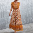 thumbnail image 2 of Vestido con estampado floral, vestido floral para mujer, vestido largo con escote en V, vestidos de verano para mujer, tecnología innovadora, 2 of 6