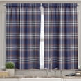 thumbnail image 2 of Ambesonne Checkered Valance & Curtain, Abstract and Striped, 55"x36", Night Blue Cinnamon, 2 of 6