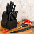 thumbnail image 6 of NULAS 14-piece Stainless Steel Kitchen Knife Set with Block and Sharpener, Black, 6 of 7