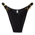 thumbnail image 5 of vigerkar Women O Ring Bikini Bottoms Full Coverage Swimsuit Bottom Low Waist Low Rise Bathing Suit (Black, L), 5 of 6