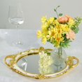 thumbnail image 2 of Efavormart Metallic White/Gold Resin Decorative Serving Tray - Oval Mirrored Vanity Tray - 14"x10", 2 of 11