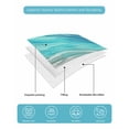 thumbnail image 5 of Quilts Twin Size Bedding Set, Aqua Ombre Coastal Lightweight Quilted Comforter, Summer Nautical Beach Ocean Seaside Soft Reversible Bedspread Coverlet with Pillow Covers for All Season, 68" x 86", 5 of 7