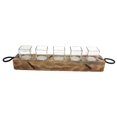 thumbnail image 1 of Sagebrook Home Ring Handle Wood/Glass Votive Holder, 1 of 1