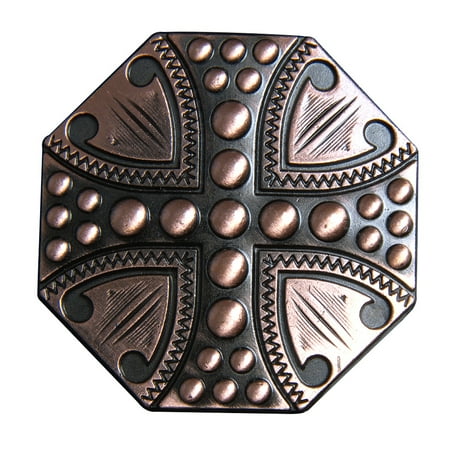 

78HS Set Of 8 Screw Back Concho 1.5 In Copper Plated Cross Sign Saddle Hilason