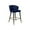 Navy, variant on Maykoosh City Sleek Modern, Contemporary Velvet Upholstered Counter Height Stool with Channel Tufting and Gold Tipped, Black Metal Legs, Grey, 20" W x 21" D x 36.5" H-Color:Black
