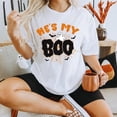 thumbnail image 2 of PAVIG He's My Boo She's My Boo Halloween Couple Matching Ghost Tee, 2 of 7