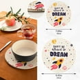 thumbnail image 3 of SKYSONIC Don't Be Afraid to Dream Pot Holders Trivets, 2 Pcs Heat Resistant Trivets,Quote Cotton Thread Weave Mats for Hot Pads Pans Pot Bowl Teapot for Kitchen Decor, 3 of 7