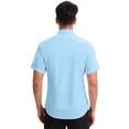 thumbnail image 3 of Unique Bargains Men's Short Sleeve Lightweight Business Formal Button Down Shirt XXL Blue, 3 of 6
