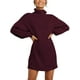 thumbnail image 1 of ANRABESS mujeres cuello alto manga larga linterna Casual suelto gran tamaño suéter vestido suave invierno suéter vestidos Zhivalor WMZL-2283-23, 1 of 6