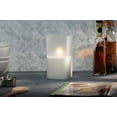 thumbnail image 2 of LED 4"L X 4"W X 7"H Hand-Poured Wax Candle In Frosted Glass. Next Gen LED Flame Patented Technology w/ Adjustable Brightness Control. 2 C Batteries (Not Included). Multi Timer Function, 4, 6 & 8 hour., 2 of 3