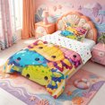 thumbnail image 2 of Manfei Ocean Wildlife Axolotl Twin Comforter Sets,Watercolor Salamander Print Bedding Set,Polkadot Reversible,2-Piece,1 Comforter and 1 Pillowcase, 2 of 7