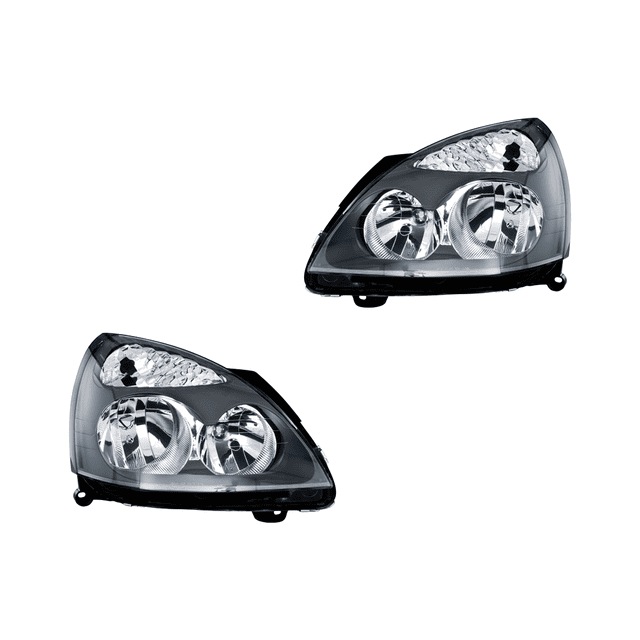 Par de FAROS DEPO para RENAULT CLIO 2005 al 2010 Fondo Gris P/FOCO Halogeno