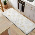 thumbnail image 5 of White Gold Leaf Hexagon Marble Pattern Kitchen Rug Mat,Kitchen Runner Rugs Non Skid Washable,Decorative Kitchen Floor Mats for Kitchen,Sink,Laundry,17"x47.2", 5 of 7