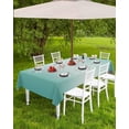 thumbnail image 4 of Turquoise Ombre Outdoor Rectangle Tablecloth with Umbrella Hole and Zipper, Teal Color Gradient Waterproof Table Cover, Farmhouse Washable Patio Tablecloths for Party Picnic, 60"x84", 4 of 6