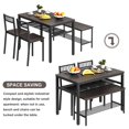 Meteorleg 4pcs Dining Table Set Rustic Desk 2 Chairs & Bench with