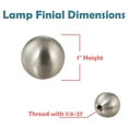 thumbnail image 3 of Aspen Creative 24029-22, Sphere Finial for Lamp Shade, Steel in Brushed Nickel Finish, 1" Height (2 Pack), 3 of 7